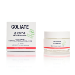 Le Couple gourmand - Huile massage lubrifiant 2 en 1 goliate comestible