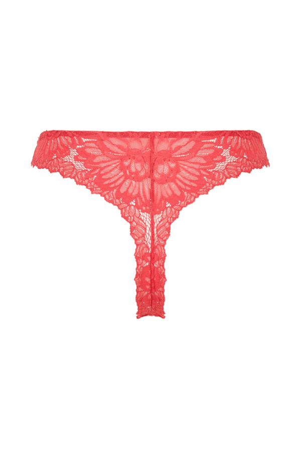 Tanga rouge dentelle femme sexy lingerie écoresponsable