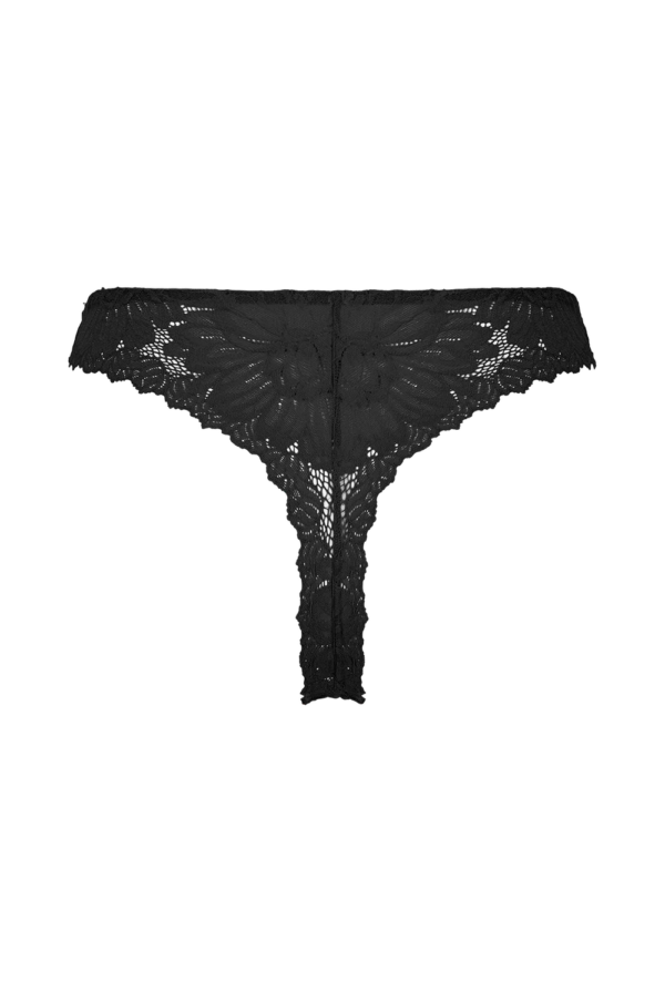 tanga noir dentelle lingerie sexy femme écoresponsable recyclée engagée