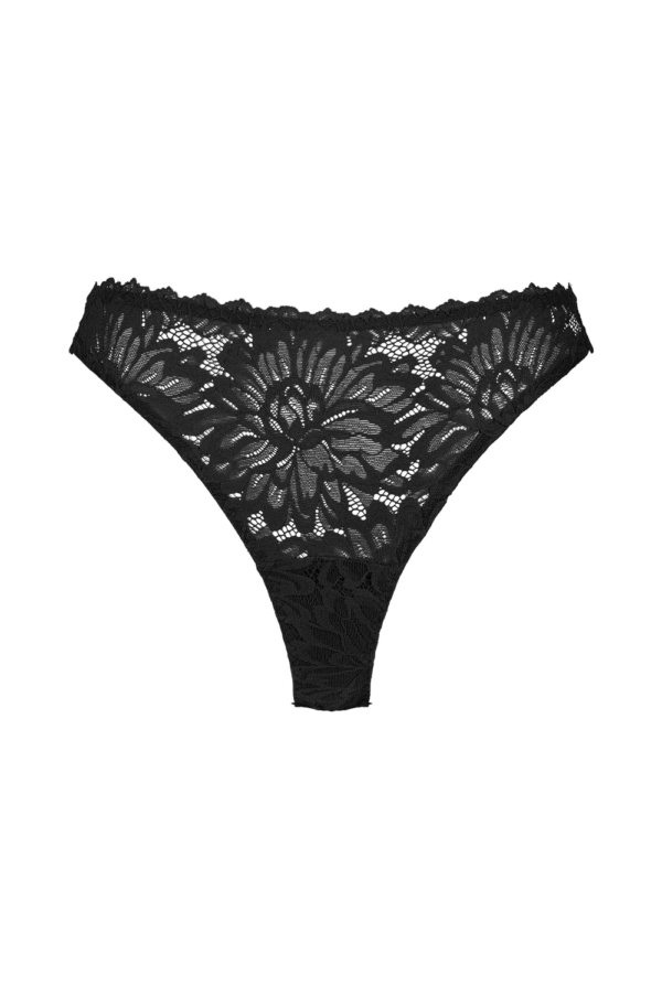 tanga noir dentelle lingerie sexy femme écoresponsable recyclée engagée